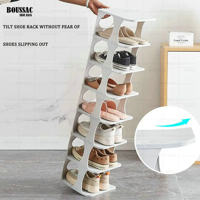 

Multilayer Shoe Rack Plastic Assembled Shoe Shelf Vertical Corner Shoe Organizer Spacesaver Stand Holder Stackable Shoe Cabinet