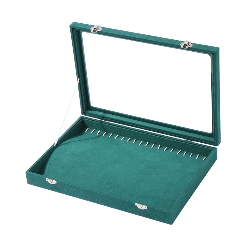 Бархатная бархатная коробка для ожерелья Пыленепроницаемая квадратная высокой