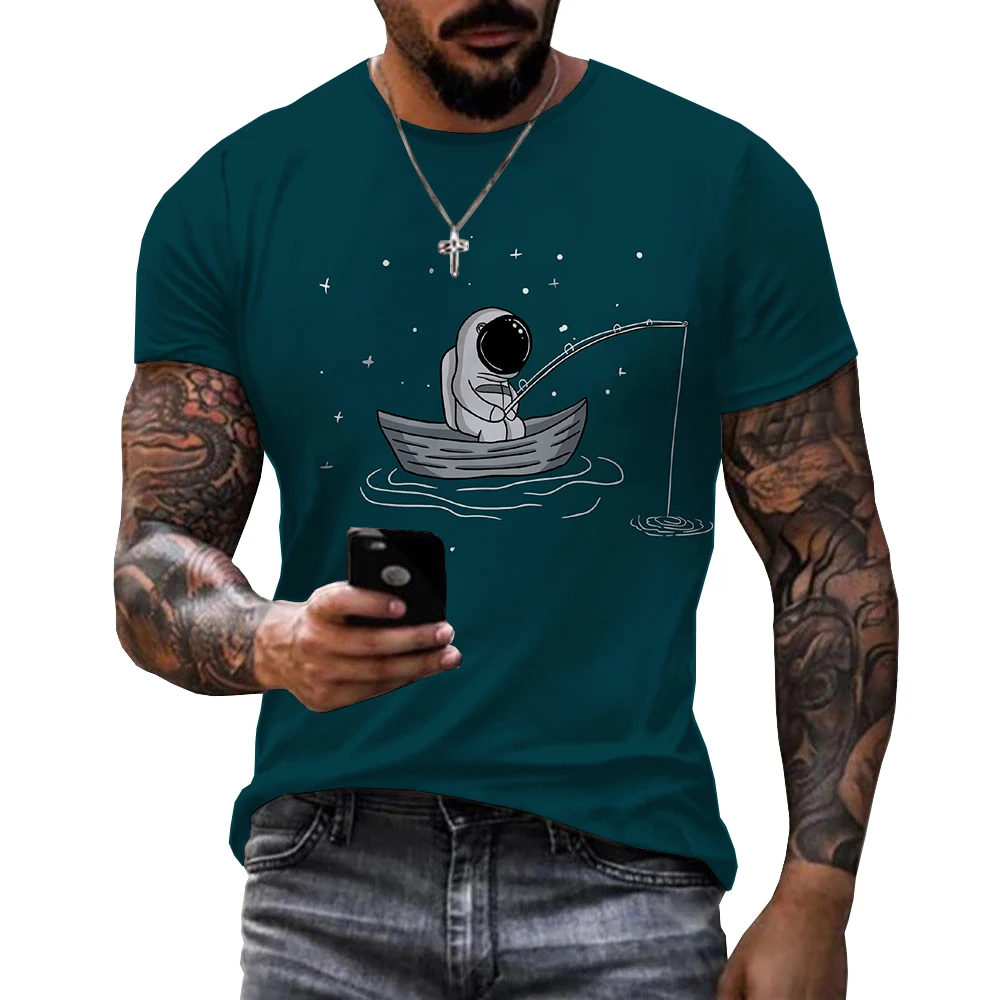 

Men Fashion Summer Hot Sale Funny Astronaut 3D Printed T-shirt Unisex Casual Comfortable Oversized T Shirts