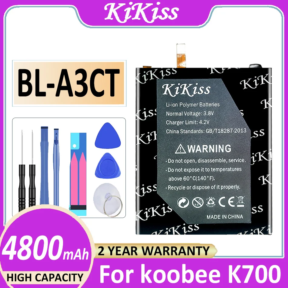 

Оригинальный аккумулятор KiKiss BLA3CT 4800 мАч для koobee BL-A3CT K700 мобильный телефон Bateria