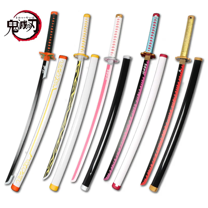 

Original Kimetsu no Yaiba Anime Cosplay Sword Weapon Props Wood Swords Toys Teen Katana Zenitsu Tanjirou Demon Slayer Sword