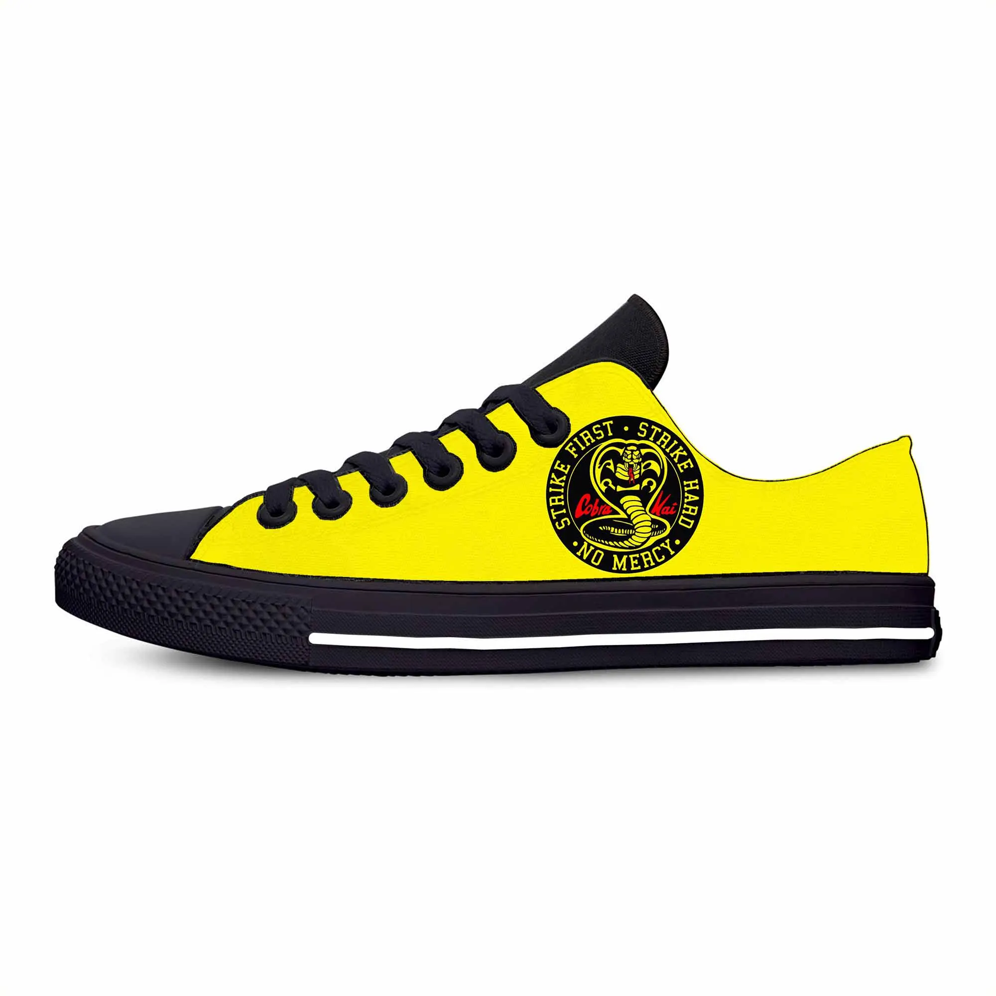 

Kai Strike First Strike Hard No Mercy Cobra Funny Casual Cloth Shoes Low Top Lightweight Breathable 3D Print Men Women Sneakers