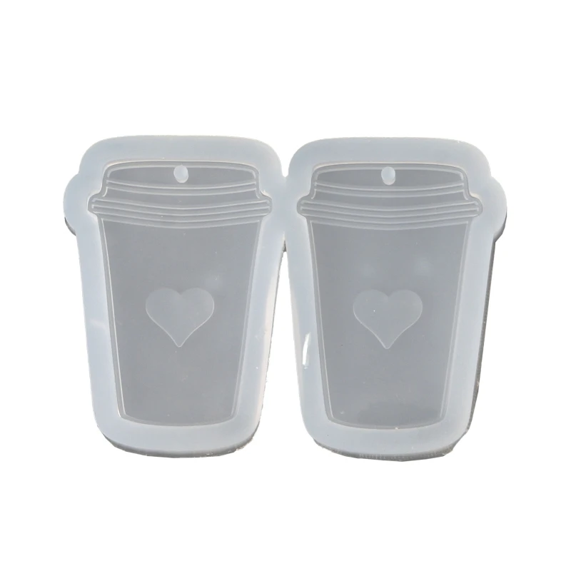 

Handmade Coffee Cup Keychain UV Crystal Epoxy Mold Hanging Pendant Drink Cup Keychains Resin Silicone Mould DIY Crafts