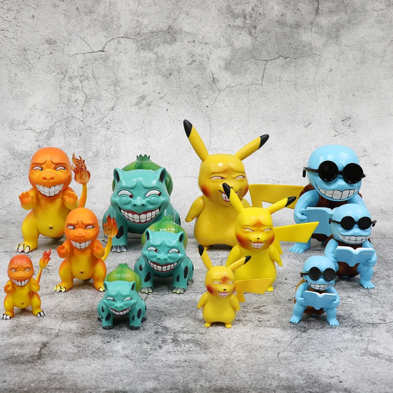 

6.5-15cm TAKARA TOMY Pokémon Pikachu Psyduck Garage Kit Anime Wretched Charmander Funny Bulbasaur Model For Birthday Gift