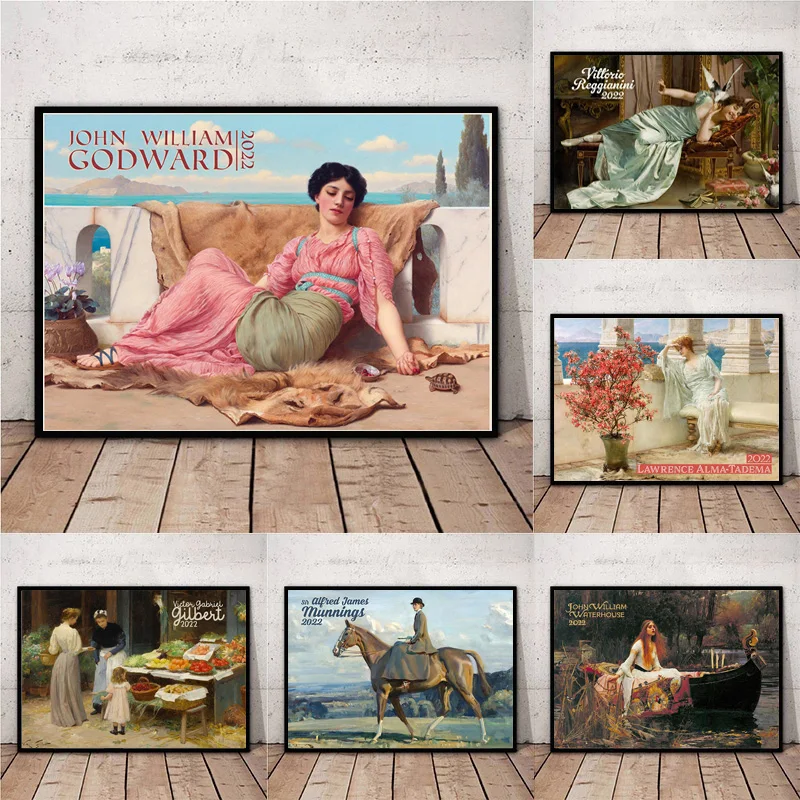 

Renaissance Retro Souvenir Canvas Painting 2022 New Art Works Posters and Prints Abstract Wall Art Picture for Living Room Decor