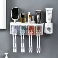 toothbrush holder wall set toothbrush cup mouthwash cup toothpaste squeezer tooth cup household washing table shelf rack