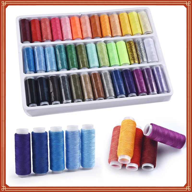 

New in Colors 100% Polyester Yarn Sewing Thread Roll Machine Hand Embroidery 150 Meter Each Spool Durable For Home Sewing Kit ch