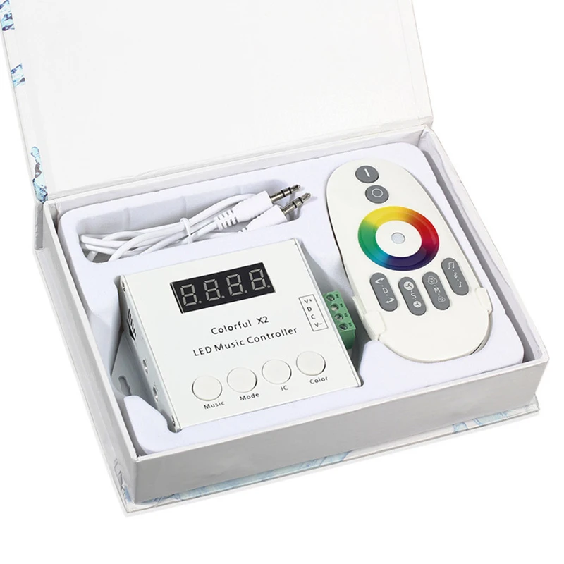 

Colorful X2 LED Music Controller DC5-24V RF Wireless Remote 1000 Pixels for WS2812B WS2811 WS2813 USC1903 LED Strip Modules
