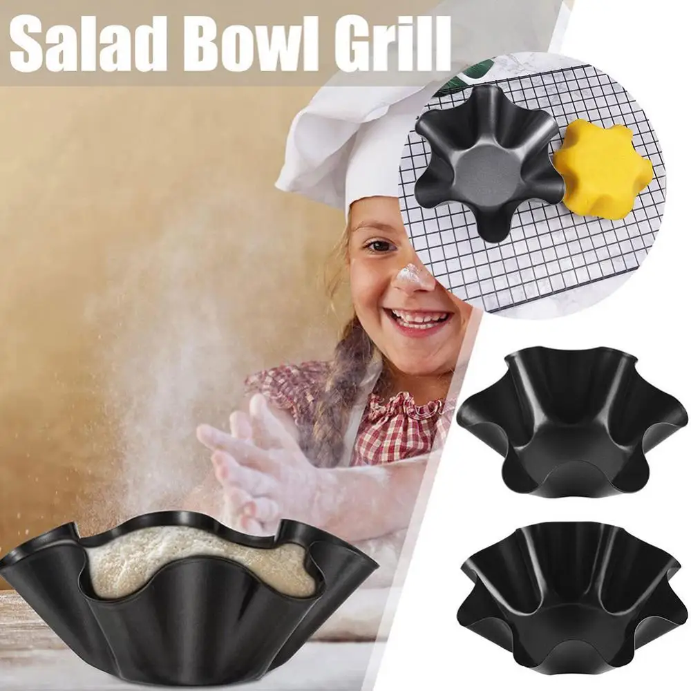 

Carbon Steel Tortilla Baking Tray Corrosion Resistance Baking Bowl Flower-shaped High Temperature Resistance Salad Bowl 2023 Hot