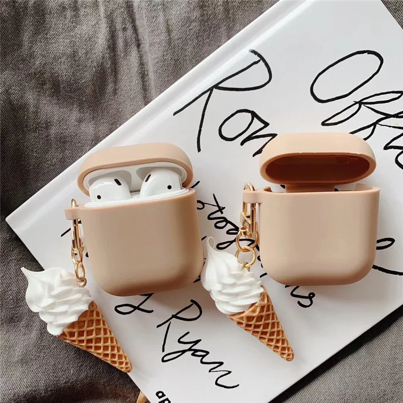 

Fundas For AirPods 1 2 Case Cute Cute Palette Ice Cream Pendant keyring Headphone Case For Airpods 3 Pro Silicone Earphone Cover