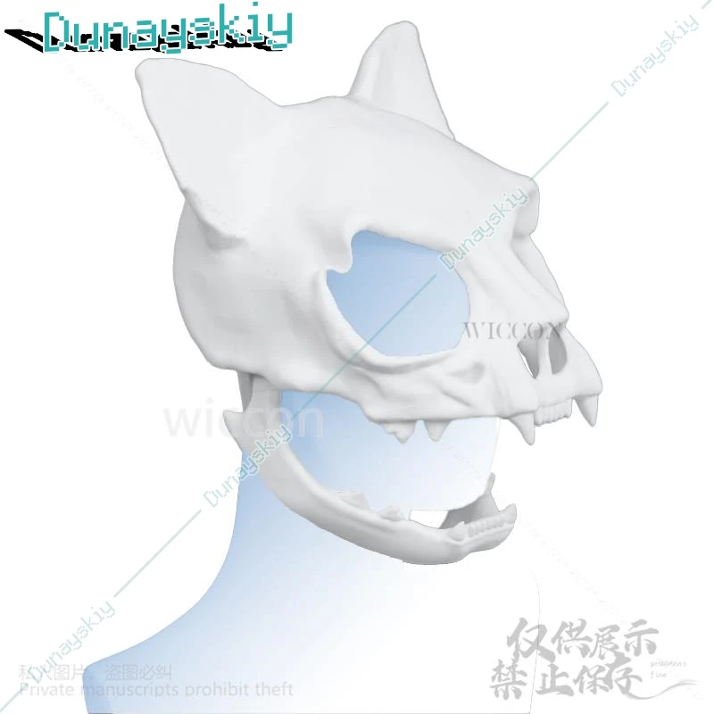 Пушистый костюм животного череп кошки кигуруми реквизит 3D принт голова меховой