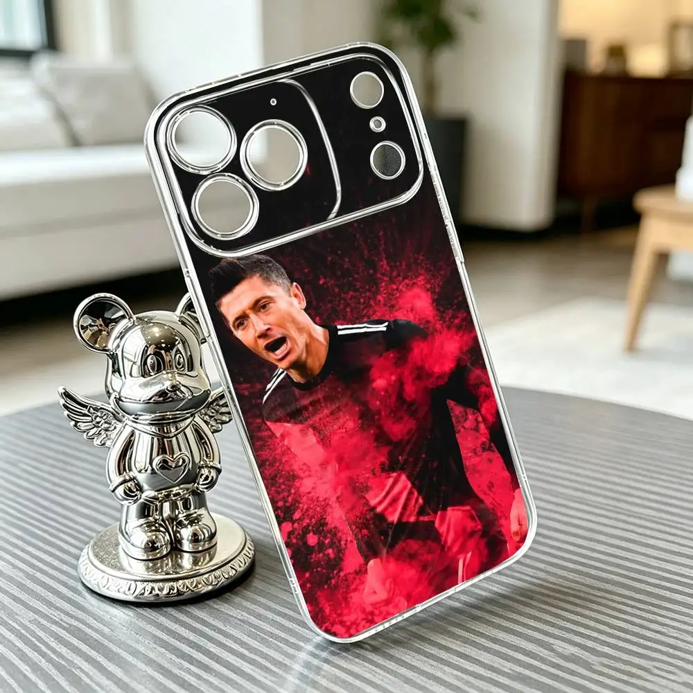 Фото Чехол для телефона Football R-Robert Lewandowski для iPhone 17 16 15 14 13 12 11 Mini Pro Max Plus, прозрачный №2