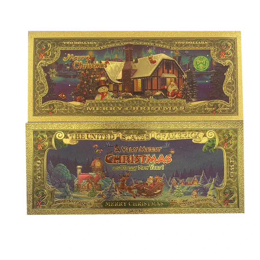 

3 types Colorful Gold Plated Banknote Fake Money Bills Us Currency Replica Dollar Arts and Crafts for Christmas Present