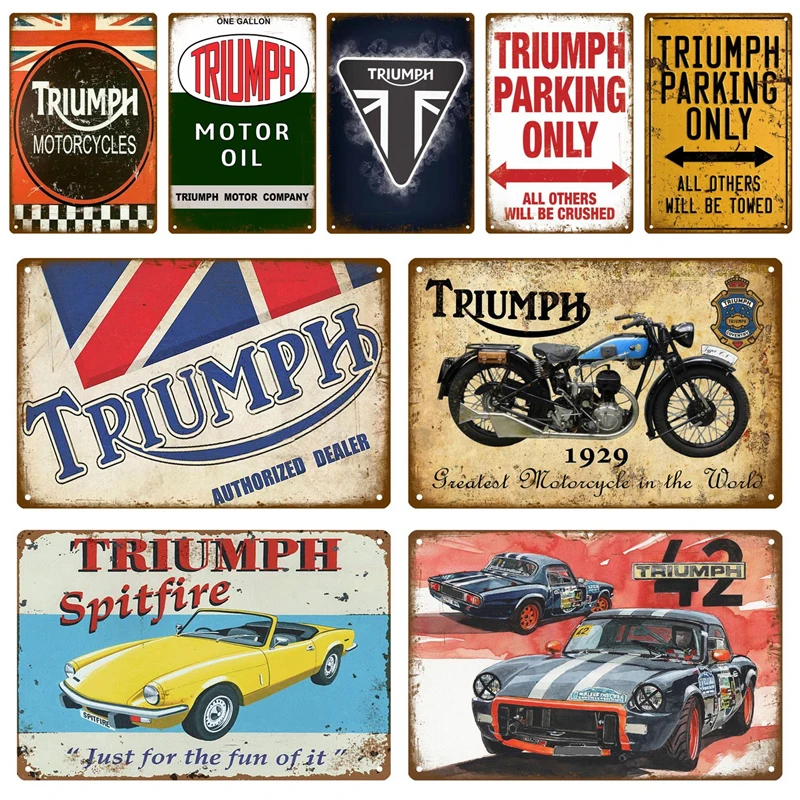 

Triumph Metal Sign Poster Vintage Retro Tin Sign Plaque Metal Vintage Decor Home Room Decoration Wall Decor Shabby Chic Plate