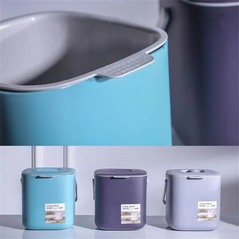 Double layer Kitchen Trash Can with Lid Wall-mounted Waste Baskets Push-top Garbage Bin Rubbish Container Storage Box