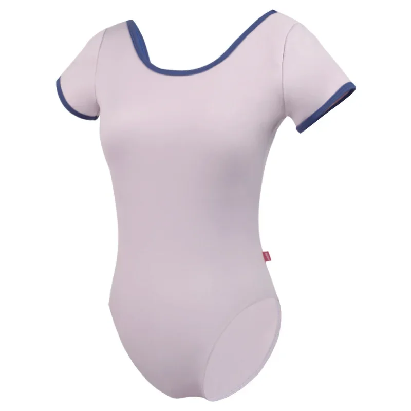 Балетный трико танцевальная одежда женский купальник с коротким рукавом и