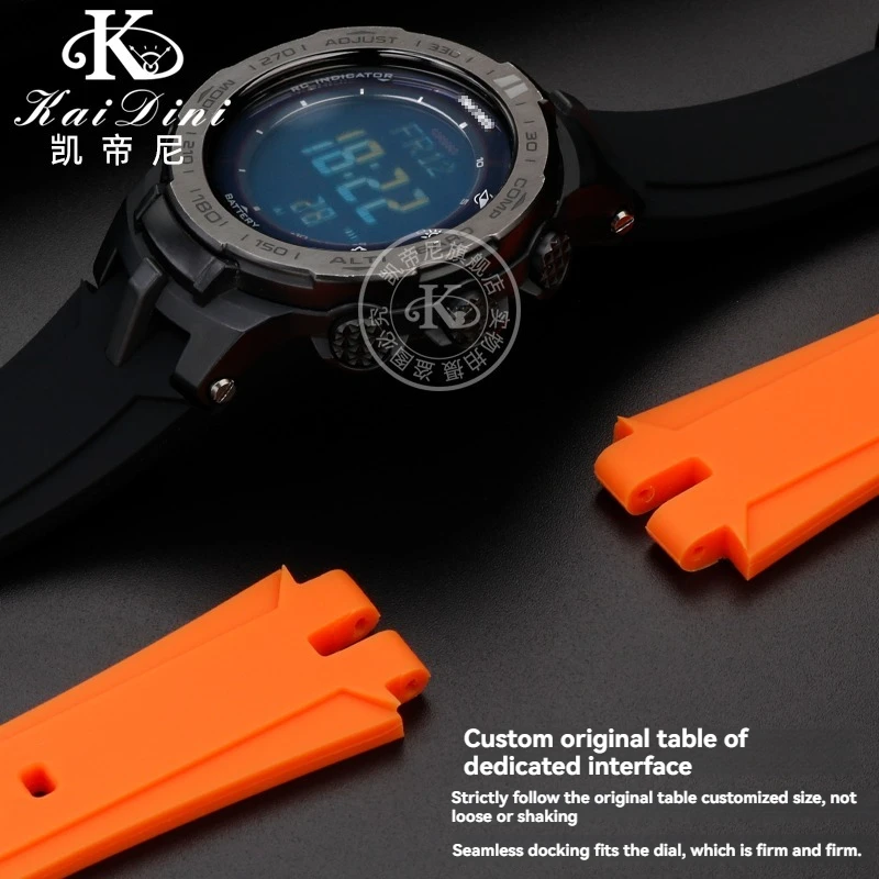 Фото Силиконовый ремешок для часов Casio PROTREK PRW-3000 PRW-6000/6100/3100 PRG-300, мужской спортивный водонепроницаемый сменный ремешок для альпинизма №2
