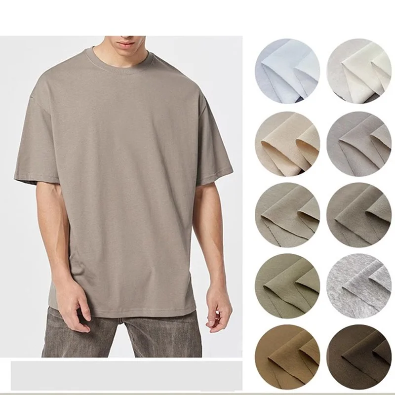 Вязаная трикотажная ткань Толстая двойная пряжа для футболок хлопковые