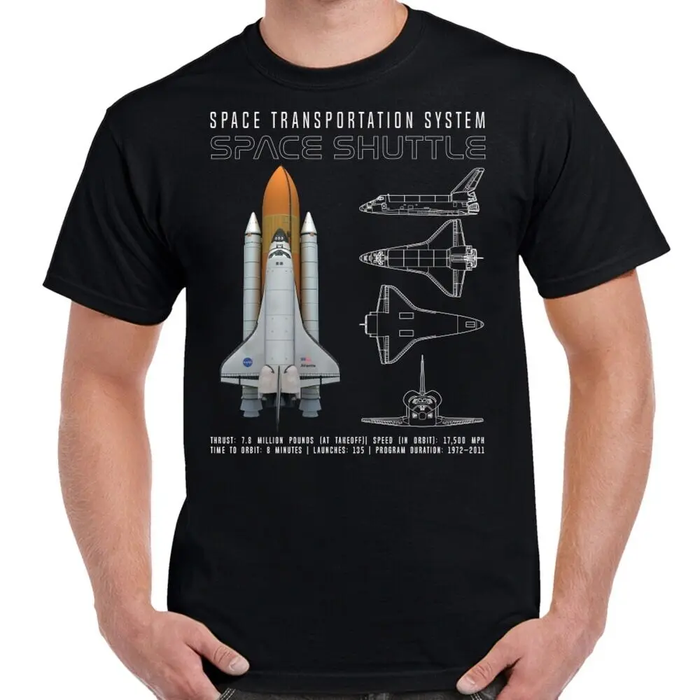 

Space Transportation System Shuttle Schematic T-Shirt Short Sleeve Casual 100% Cotton O-Neck Summer Mens T-shirt Size S-3XL