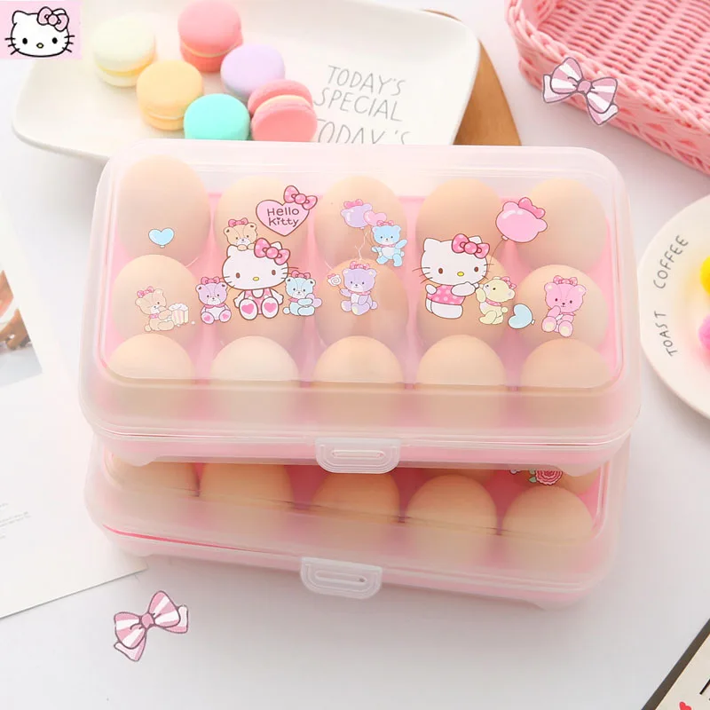 Household Egg Kitchen Fridge 15 Grids Fresh Anti-drop Portable Tidy Kitchen Girl Gifts
