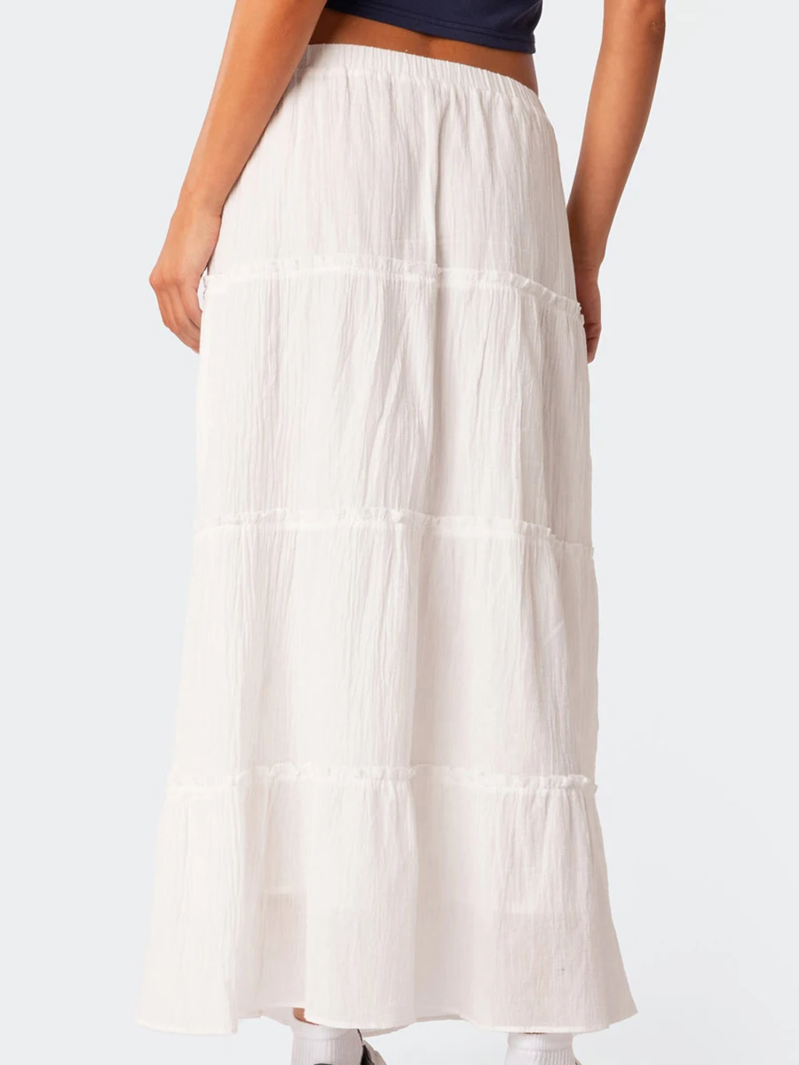 Юбка женская трапециевидная с эластичной завышенной талией в стиле бохо