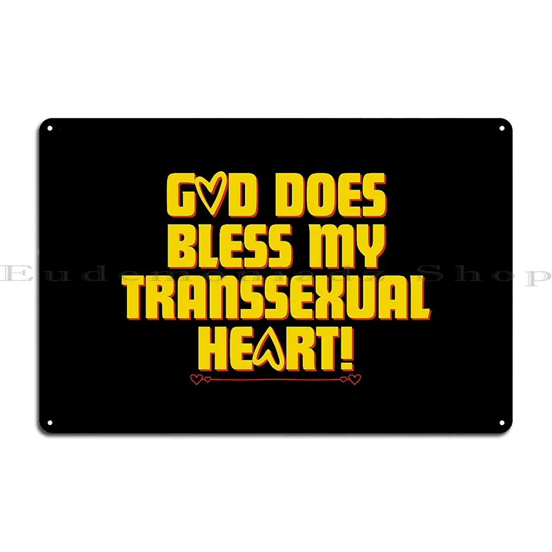 Металлический плакат с надписью god bless my transsex heart персонализированный настенный