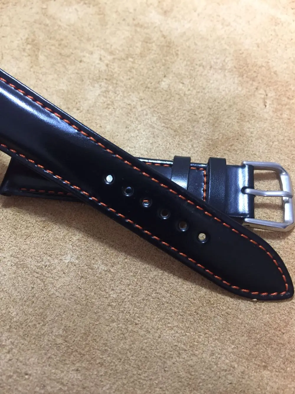 Handmade Luxury Cowhide Watch Strap for Men Horsetail Leather Texture Watch Strap Leather Watch Band  22/21/20/19/18mm Black