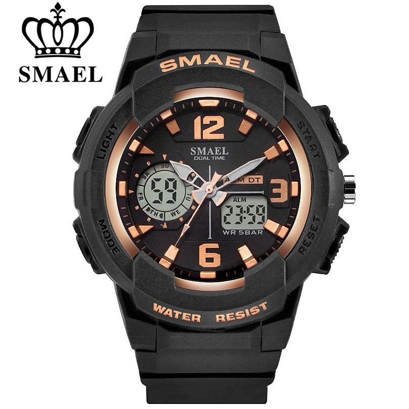 

SMAEL Army LED Military Dual Display Wrist Watches Men Golden Digital Sports Watches Men's Clock Quartz Watch Relogio Masculino