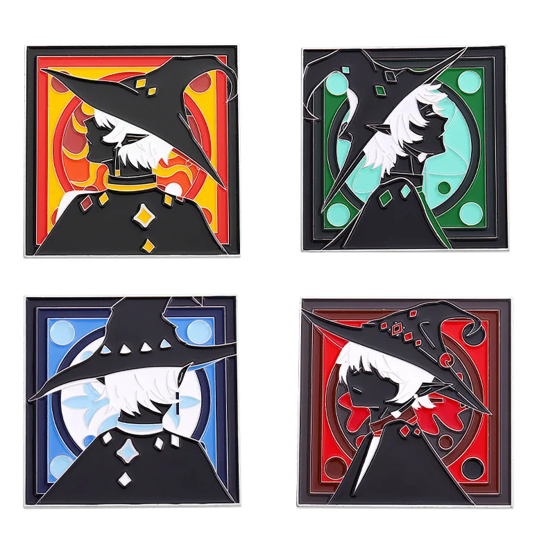 

2D Wizard Animation Characters Pins Accessories Clothing Backpack Alloy Brooch Enamel Lapel Pins Badge Wholesale