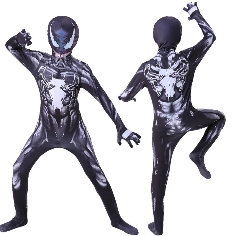 Unisex Adult Kids Venom Costume Carnage Costume Zentai Bodysuit Suit Halloween Onesie Jumpsuits Superheros Cosplay Costumes
