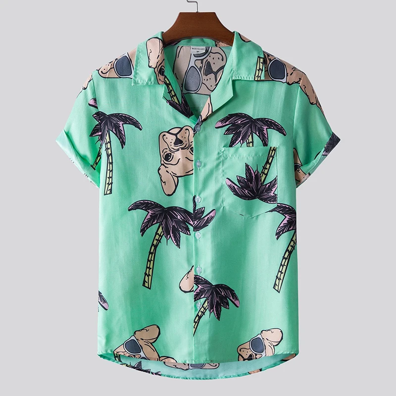 

Short Sleeve Shirts Usa Size Hawaii Beach Floral Patterns 2023 Summer Mens Hawaiian Loose Breathable Shirt Floral Printed
