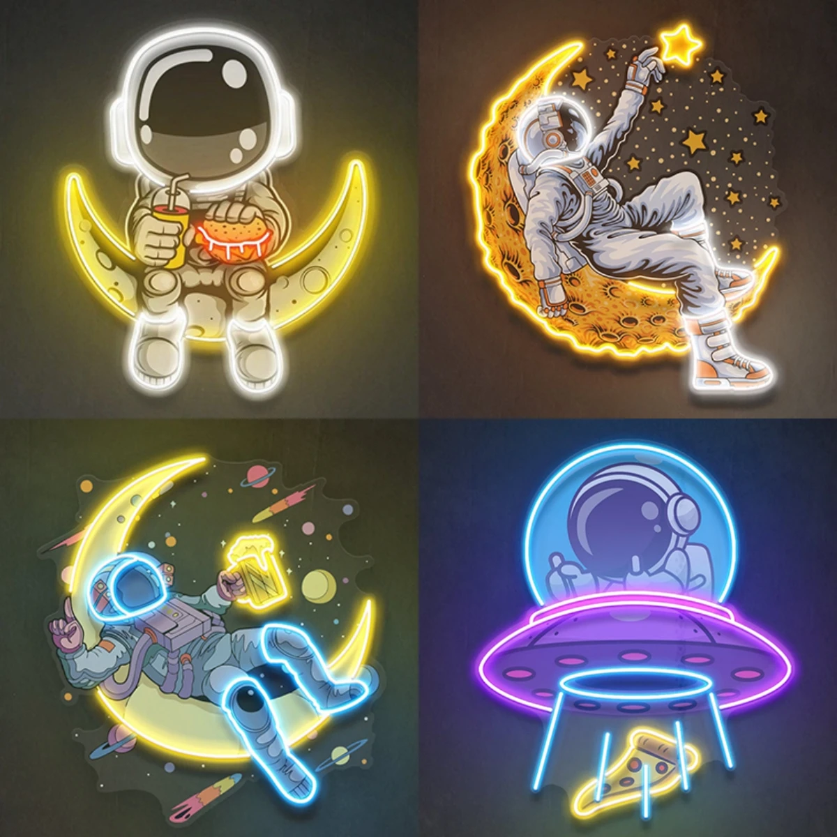 

Astronaut Led Neon Acrylic Artwork Sign Bedroom Home Neon Wall Decoration Handmade Custom Night Light Signs Personalized Gifts