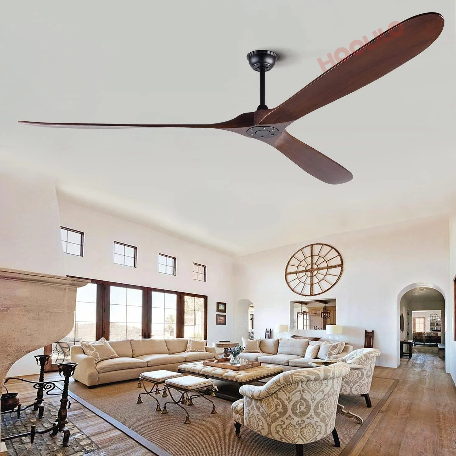 

Деревянный потолочный вентилятор HOOLILO 88 дюймов с лампами 6 скоростей