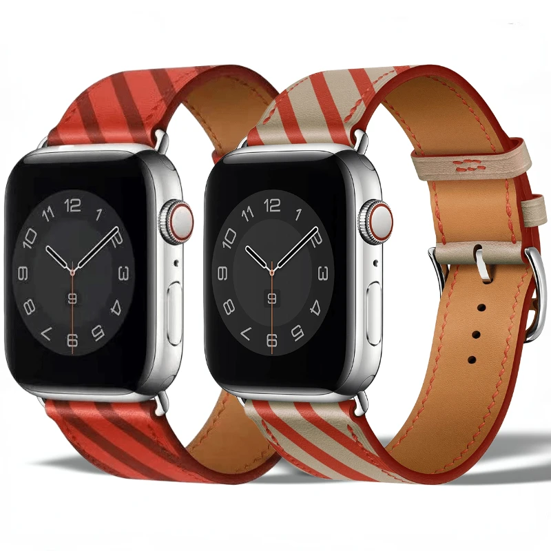 

High quality leather strap For Apple watch Ultra 49mm 8 7 45mm 41mm Watch bracelet wristband For iwatch 6 5 4 3SE 44mm 40mm 42mm