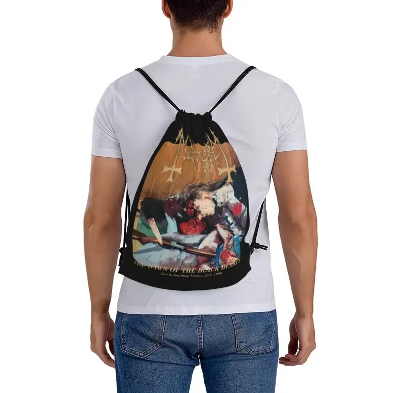 Черные металлические сумки на шнурке Mayhem Dawn Hearts 1Burzum Emperor darktron сумка для спортзала