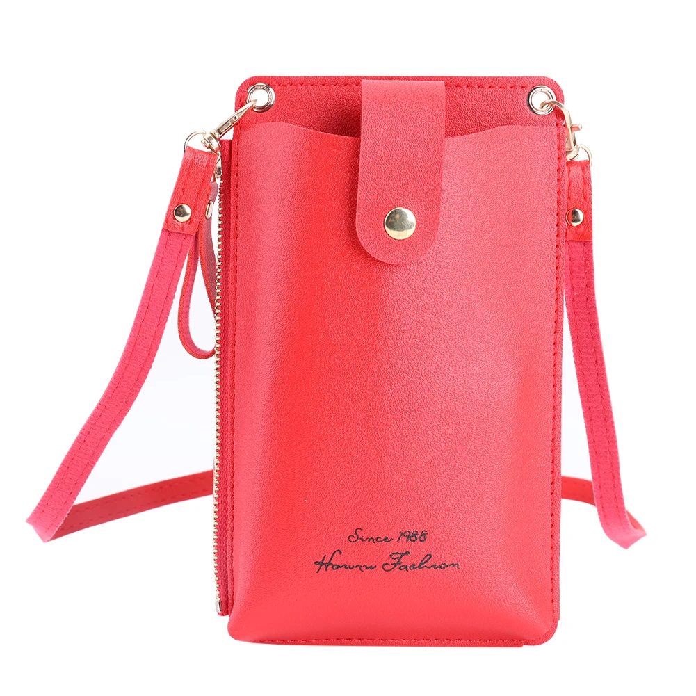 

Multi-Slots Women Wallet Soft Pu Leather Crossbody Bag Mobile Phone Pouch Female Credit Card Holder Buckle Girls Travel Purses