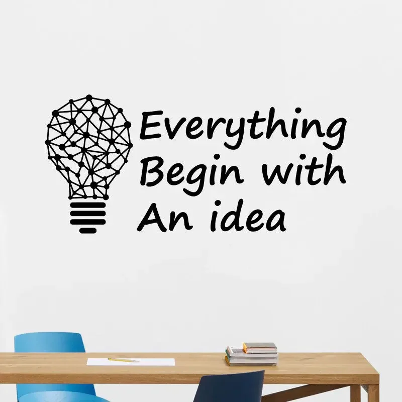 Офисная наклейка на стену идеи лампочек вдохновляющие мотивационные слова