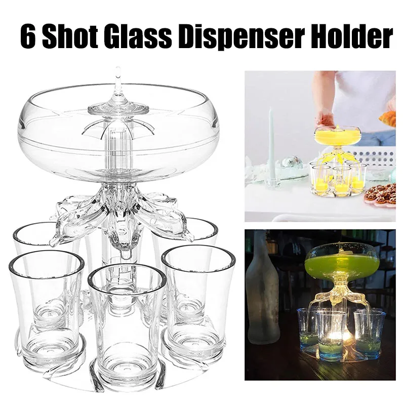 Dispensador de vasos de chupito para fiestas, accesorio para Bar, para beber juegos, de vidrio, 6 unidades
