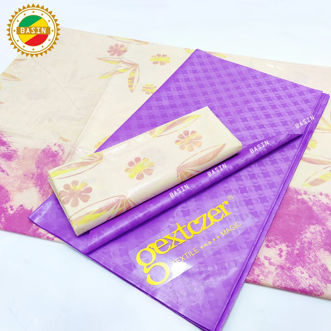 Персиковый принт базин богатый жаккард с простой идеально подходит для