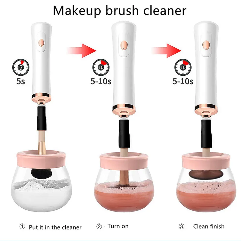 Electric Makeup Brush Cleaner Automatic Eyelash Glue Shaker Stirrer for Nail Polish Ink Pigment Liquid Shaking Wake-Up Device