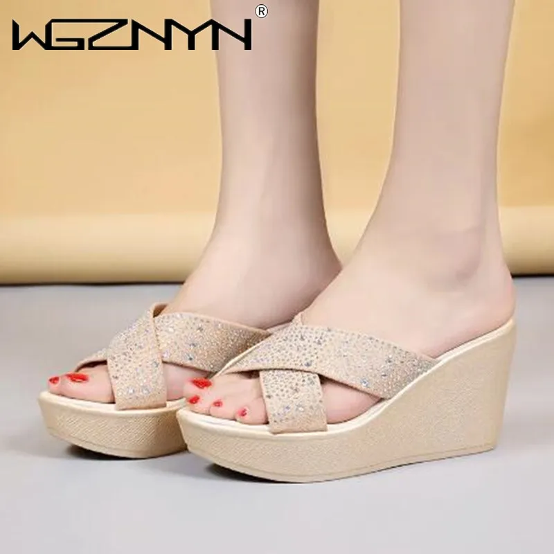 

2022 Summer Women's Shoes Latest Italian Design Decorated with Colorful Rhinestones Wedding Woman Shoes High Heels Sexy Slippers