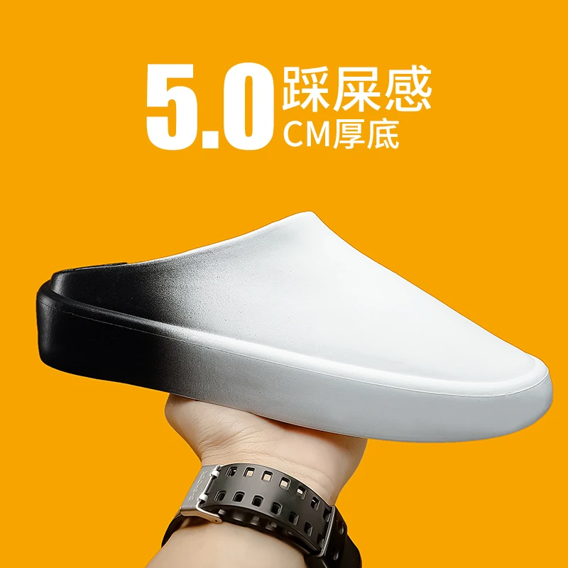 Man Beach Slippers Fashion Outdoor Shoes for Men Super Comfortable Soft Sandals Non-Slips Heighten 5cm EVA Lightweight Footwear