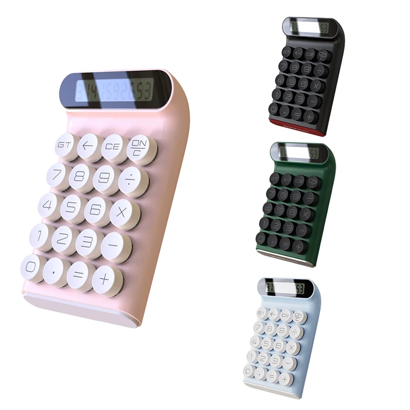

Калькулятор в стиле ретро, портативный компьютер с механической клавиатурой и 10-значным ЖК-дисплеем, финансовый и офисный модный калькулятор