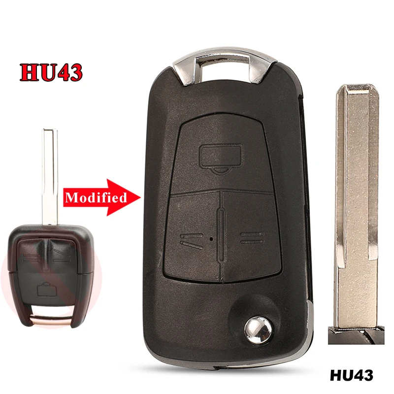 

Jingyuqin модифицированный откидной чехол для автомобильного ключа с дистанционным управлением для Opel VAUXHALL Vectra Astra Zafira, 3 кнопки HU100/HU43/Hu46/YM28, чехол-брелок