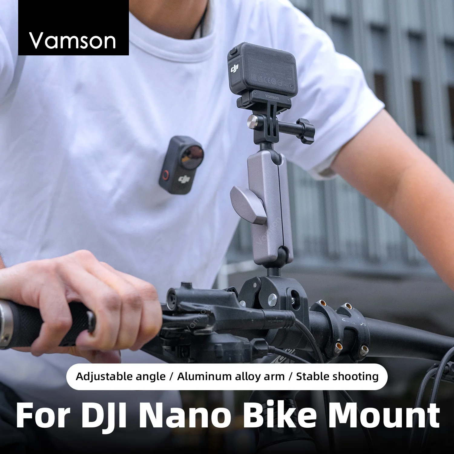 Фото Крепление-зажим Vamson для DJI Osmo Nano на руль, для мотоцикла, велосипеда, для съемки, аксессуары для экшн-камер №1