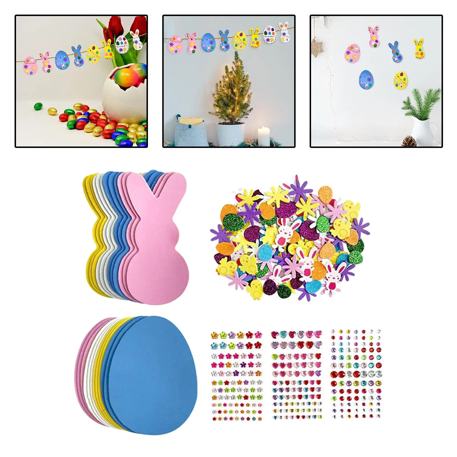 

DIY Easter Foam Stickers Rabbit Shape for Decoration Supplies Home Decor