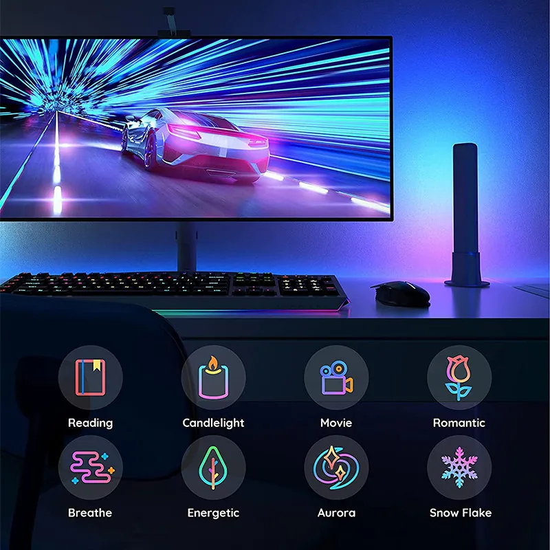 Wi-Fi BuleTooth умный RGB светодиодный светильник освещение для создания атмосферы в