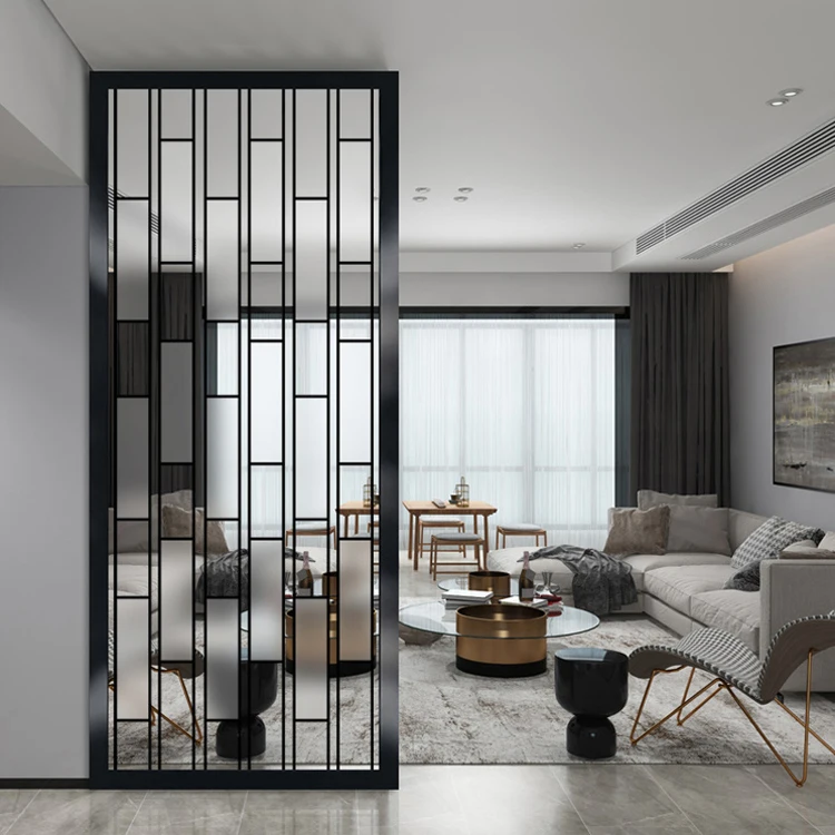 

Art screen partition background improvement living room cabinet double-sided frosted aisle light transmission simple figure