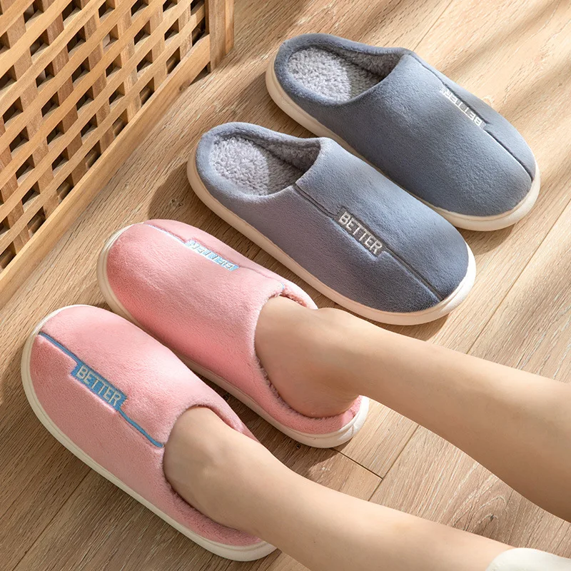

Теплые зимние женские тапочки; Удобные хлопковые тапочки для мужчин; Сезон осень-зима; Домашняя обувь на платформе; Плюшевые Тапочки