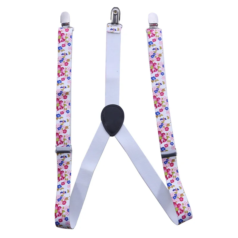 

Beach style spring and summer small fresh fashion item for men and women's universal strap 2.5cm fine print elastic 3-clip strap